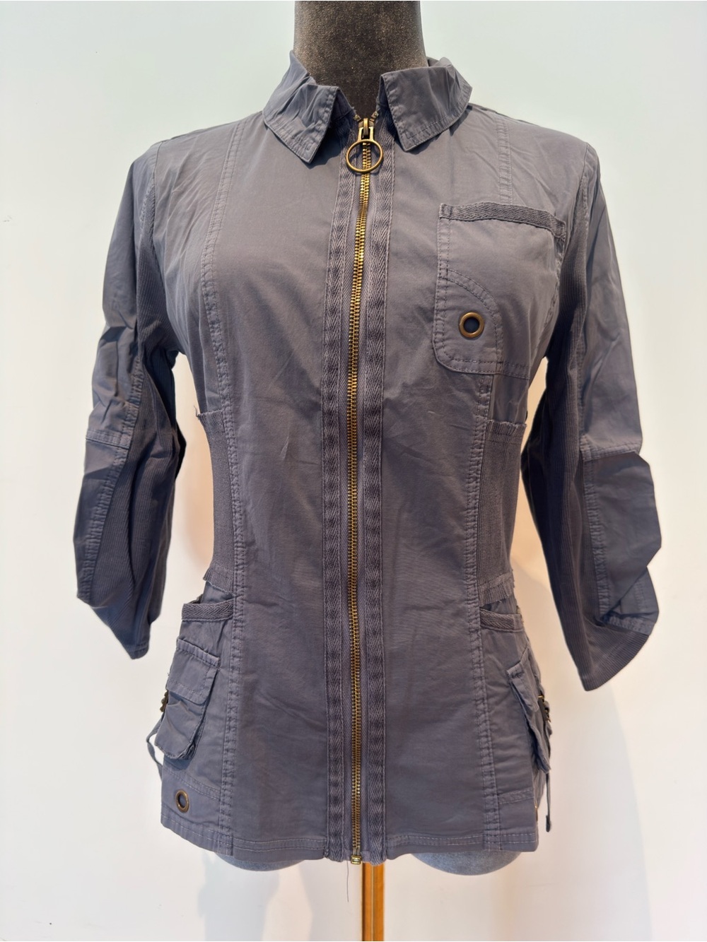 XCVI WEARABLES WEXEL STRETCH POPLIN FITTED CARGO JACKET - Picture 2 of 5